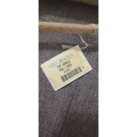 Vera Bradley Top Handle Bag Purse. Tan Linen. NEW. Spectator Collection - Picture 8 of 9